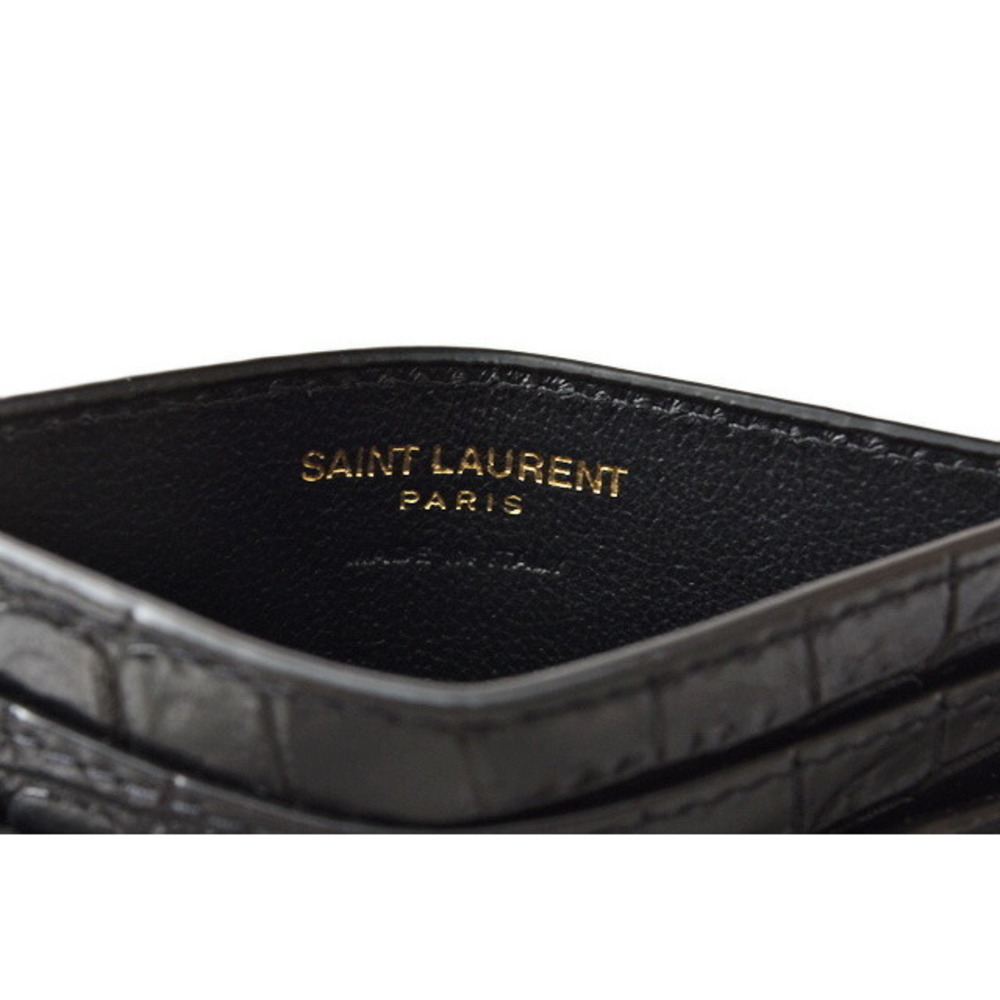 Saint Laurent Coin Case Tiny Monogram Crocodile B… - image 6